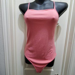 NWT: WILD FABLE Pink Ribbed Body Suit, Size M